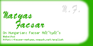 matyas facsar business card